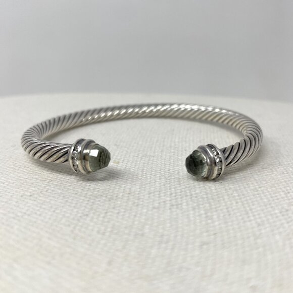David Yurman Jewelry - David Yurman Classic Cable Bracelet Sterling Silver Prasiolite Diamonds
